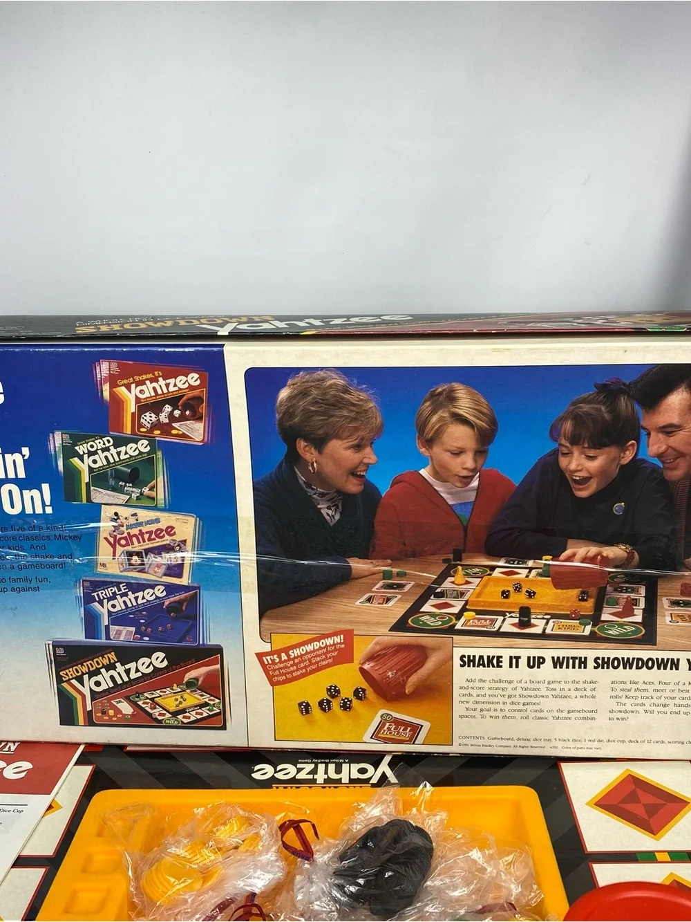 Vintage Showdown Yahtzee Dice Board Game Milton Bradley 1991 Shake Steel & Score